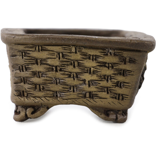 Pot à bonsaï rectangulaire non émaillé de Tani Ranzan - 60 x 50 x 28 mm