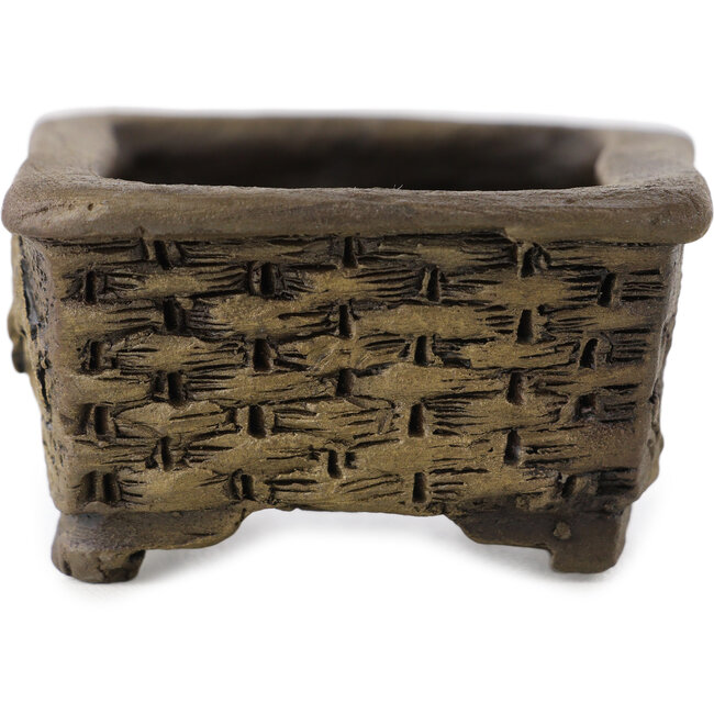 Pot à bonsaï rectangulaire non émaillé de Tani Ranzan - 58 x 45 x 25 mm