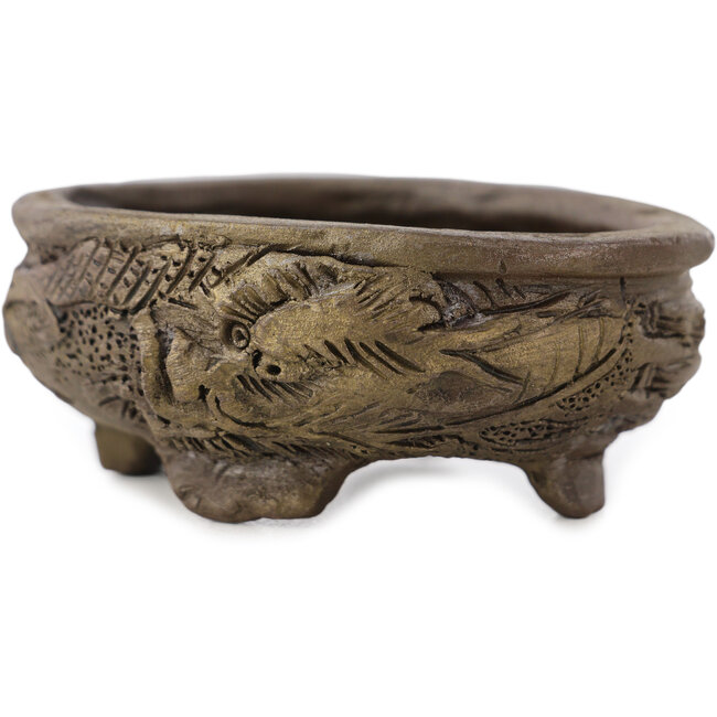 Pot à bonsaï ovale non émaillé de Tani Ranzan - 60 x 47 x 20 mm