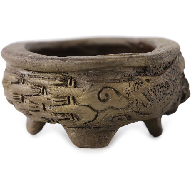 Pot à bonsaï ovale non émaillé de Tani Ranzan - 60 x 47 x 20 mm