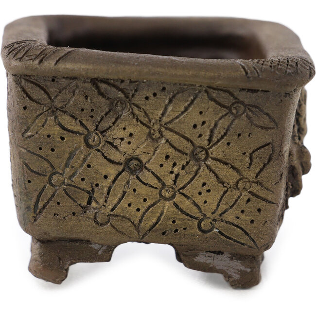 Vaso bonsai rettangolare non smaltato di Tani Ranzan - 49 x 37 x 28 mm