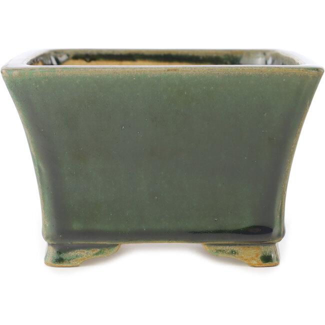Vierkante groene bonsai pot van Shibakatsu - 140 x 135 x 90 mm