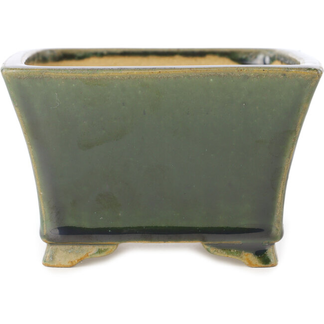 Vaso bonsai quadrato verde di Shibakatsu - 140 x 135 x 90 mm