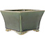 Vierkante groene bonsai pot van Shibakatsu - 140 x 135 x 90 mm