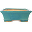 Rectangular blue bonsai pot by Shibakatsu - 195 x 145 x 50 mm