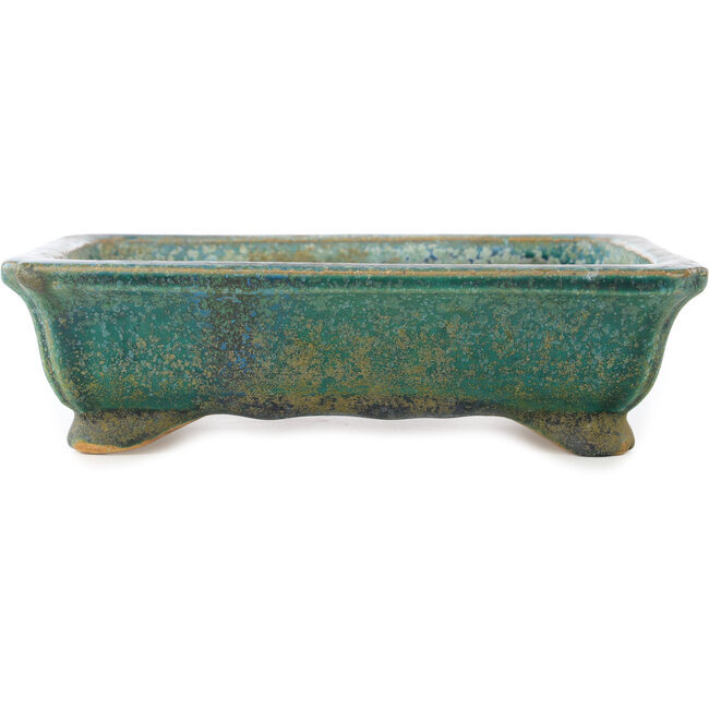 Maceta rectangular verde para bonsái de Koyou - 192 x 150 x 55 mm