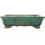 Rectangular green bonsai pot by Koyou - 192 x 150 x 55 mm
