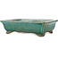 Rectangular green bonsai pot by Koyou - 192 x 150 x 55 mm