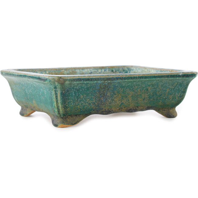 Vaso bonsai rettangolare verde di Koyou - 192 x 150 x 55 mm