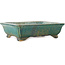 Rectangular green bonsai pot by Koyou - 192 x 150 x 55 mm