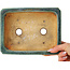 Rectangular green bonsai pot by Koyou - 192 x 150 x 55 mm