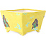 Vaso bonsai quadrato giallo multicolore di Tou Ai - 123 x 123 x 83 mm