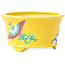 Round yellow multicolor bonsai pot by Tou Ai - 80 x 80 x 40 mm