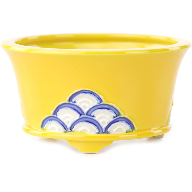 Ronde gele multicolor bonsai pot van Tou Ai - 80 x 80 x 40 mm