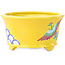 Round yellow multicolor bonsai pot by Tou Ai - 80 x 80 x 40 mm
