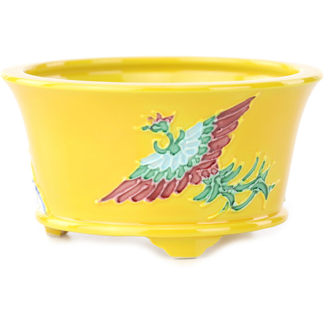 Pot à bonsaï rond multicolore jaune de Tou Ai - 80 x 80 x 40 mm