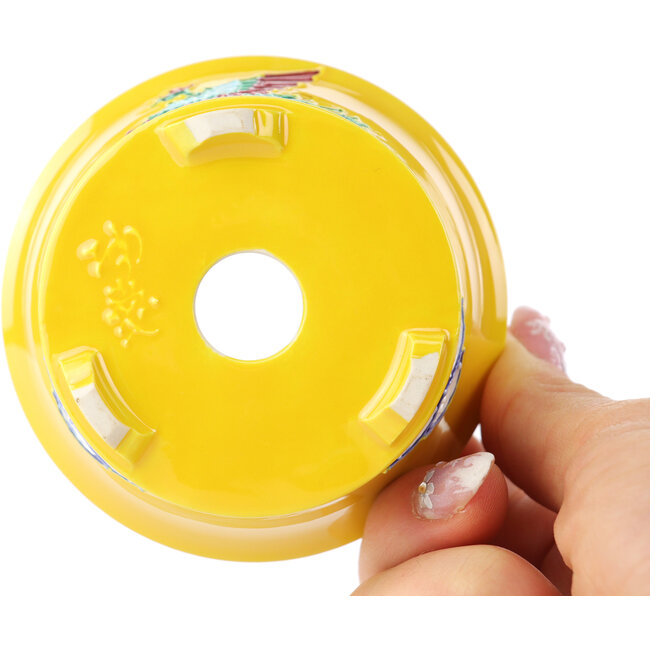 Pot à bonsaï rond multicolore jaune de Tou Ai - 80 x 80 x 40 mm