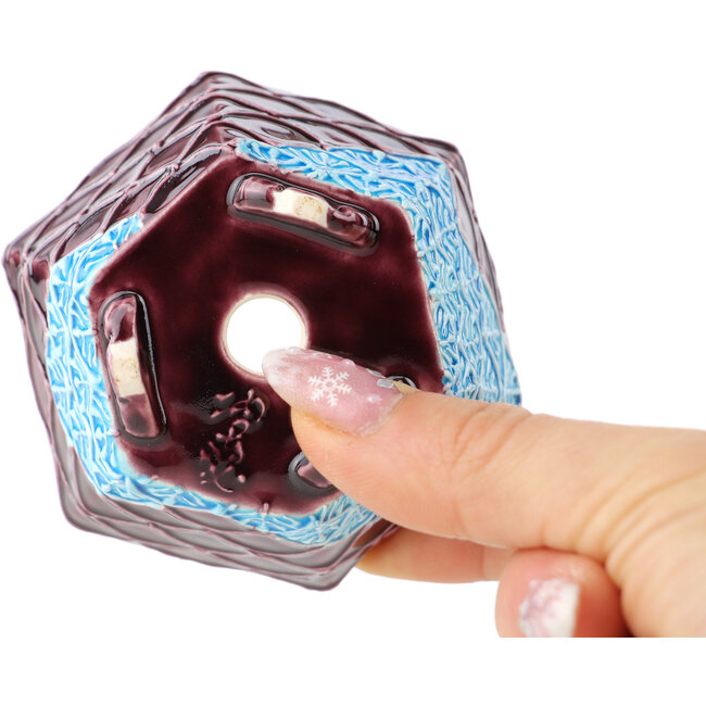 Maceta hexagonal para bonsái de color rojo y azul de Tou Ai - 75 x 75 x 35 mm