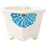 Vaso bonsai esagonale bianco e blu di Tou Ai - 45 x 45 x 25 mm