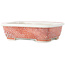 Rectangular white and red  bonsai pot by Joshu Katsuyama - 152 x 120 x 40 mm