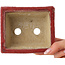 Rectangular red bonsai pot by Koto Chukan - 125 x 107 x 67 mm