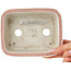 Rectangular white and red  bonsai pot by Joshu Katsuyama - 152 x 120 x 40 mm