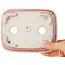 Rectangular white and red  bonsai pot by Joshu Katsuyama - 152 x 120 x 40 mm