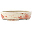 Vaso bonsai ovale bianco e rosso di Joshu Katsuyama - 132 x 105 x 30 mm