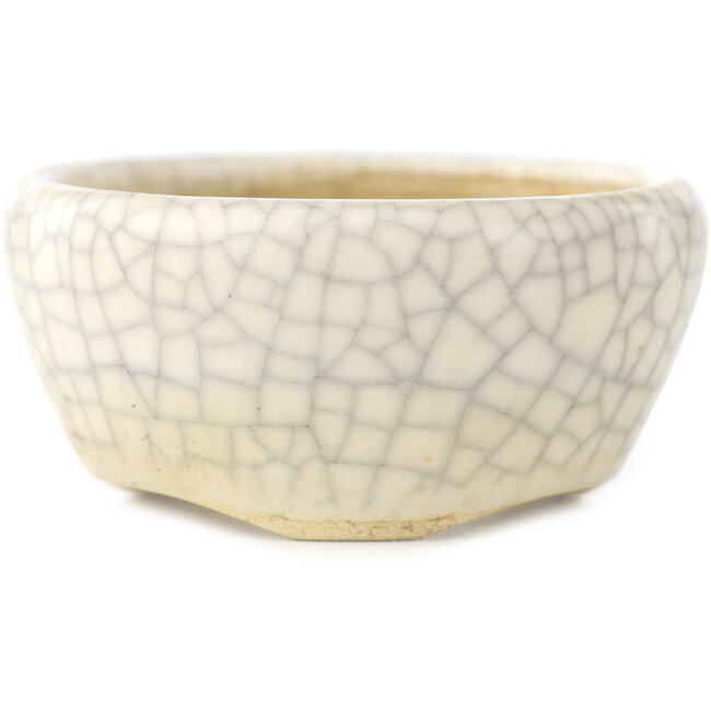 Vaso bonsai rotondo bianco craquelé di Biko - 60 x 60 x 30 mm