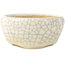 Pot à bonsaï rond blanc craquelé de Biko - 60 x 60 x 30 mm