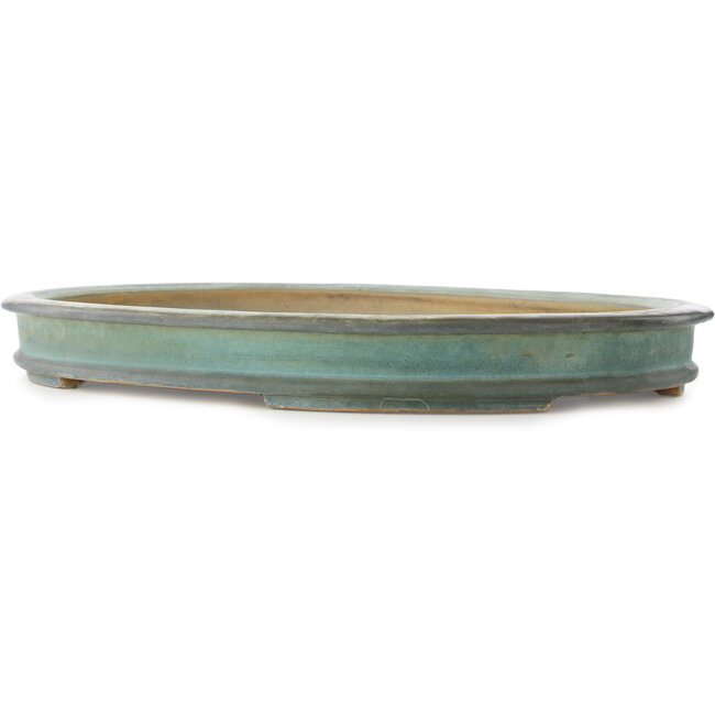 Ovale turquoise bonsai pot - 640 x 490 x 70 mm