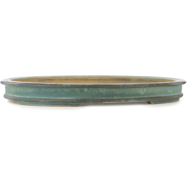 Ovale turquoise bonsai pot - 640 x 490 x 70 mm