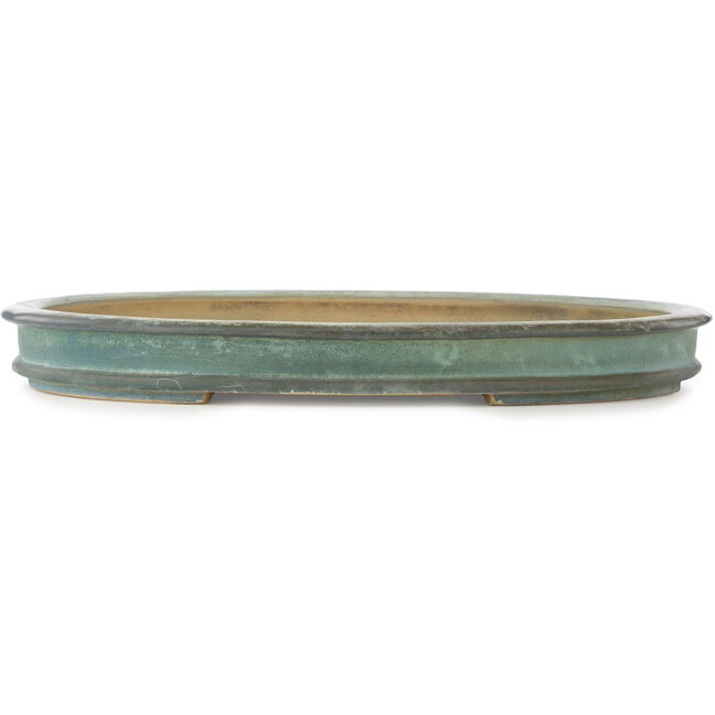Oval turquoise bonsai pot - 640 x 490 x 70 mm