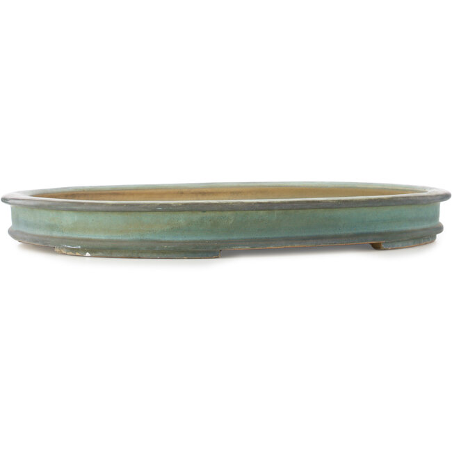 Ovale turquoise bonsai pot - 640 x 490 x 70 mm