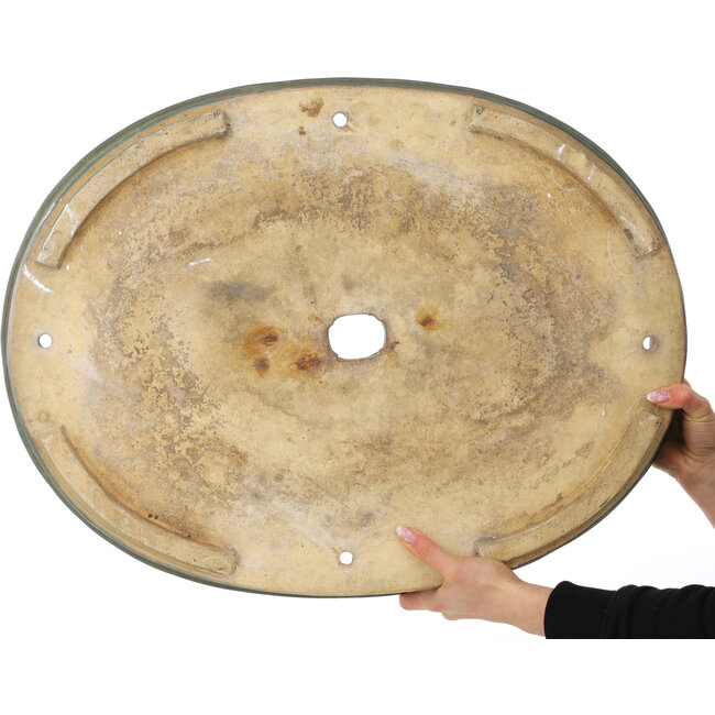 Oval turquoise bonsai pot - 640 x 490 x 70 mm