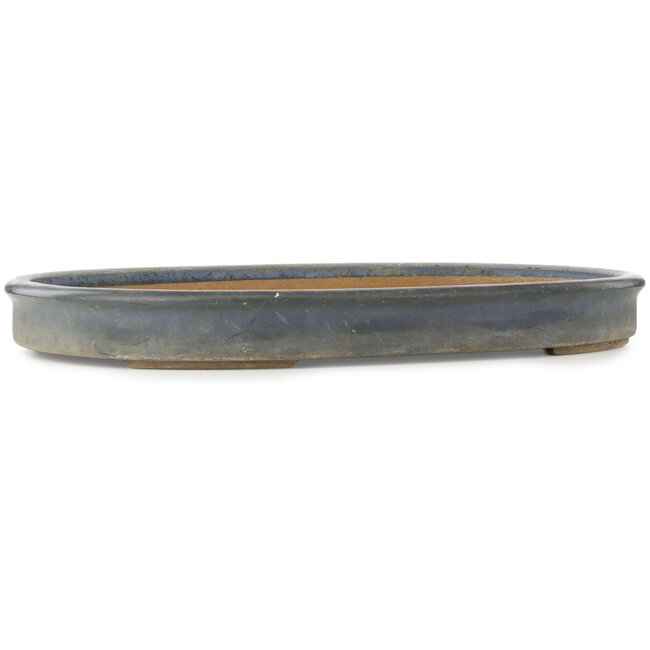 Oval blue bonsai pot - 670 x 480 x 70 mm