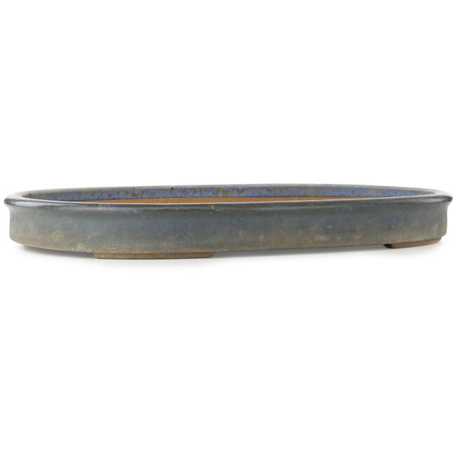Oval blue bonsai pot - 670 x 480 x 70 mm
