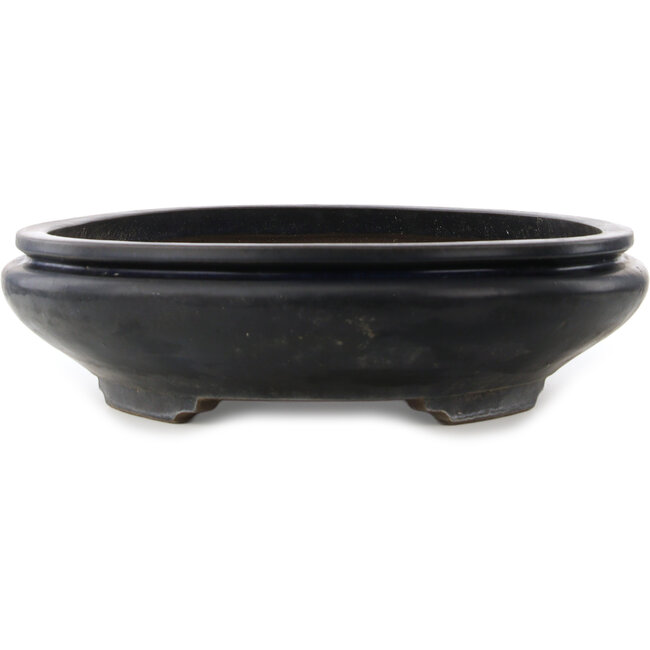 Pot à bonsaï ovale bleu foncé de Haru Matsu - 700 x 540 x 135 mm