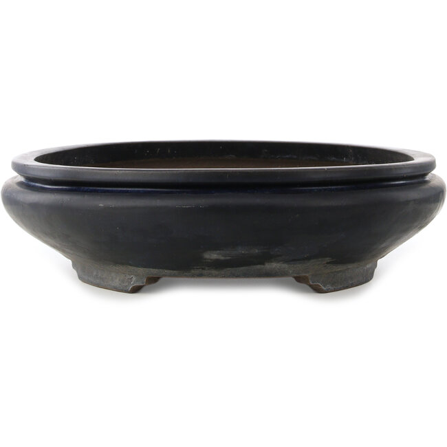 Pot à bonsaï ovale bleu foncé de Haru Matsu - 700 x 540 x 135 mm