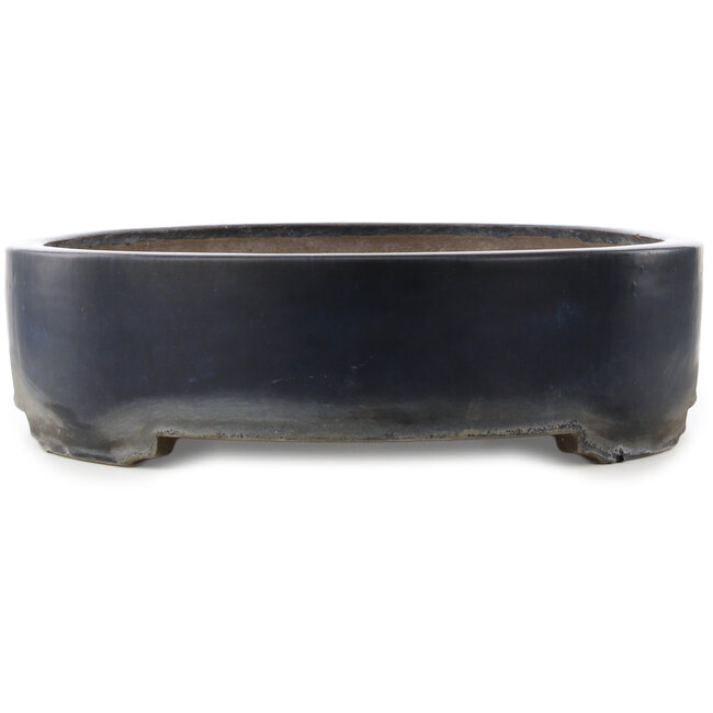 Oval dark blue bonsai pot by Haru Matsu - 710 x 530 x 145 mm