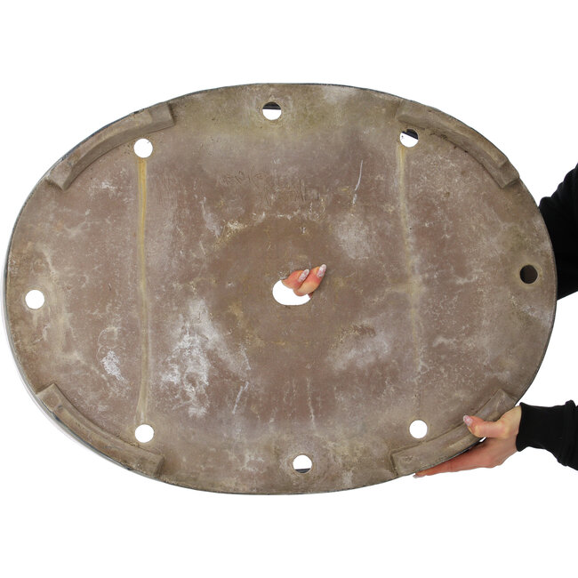 Pot à bonsaï ovale bleu foncé par Haru Matsu - 710 x 530 x 145 mm