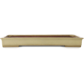  Kakuzan 610 mm rectangular beige bonsai pot by Kakuzan, Tokoname, Japan