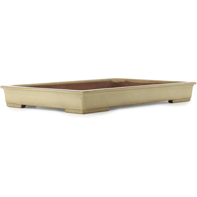Rectangular beige bonsai pot by Kakuzan - 610 x 380 x 70 mm