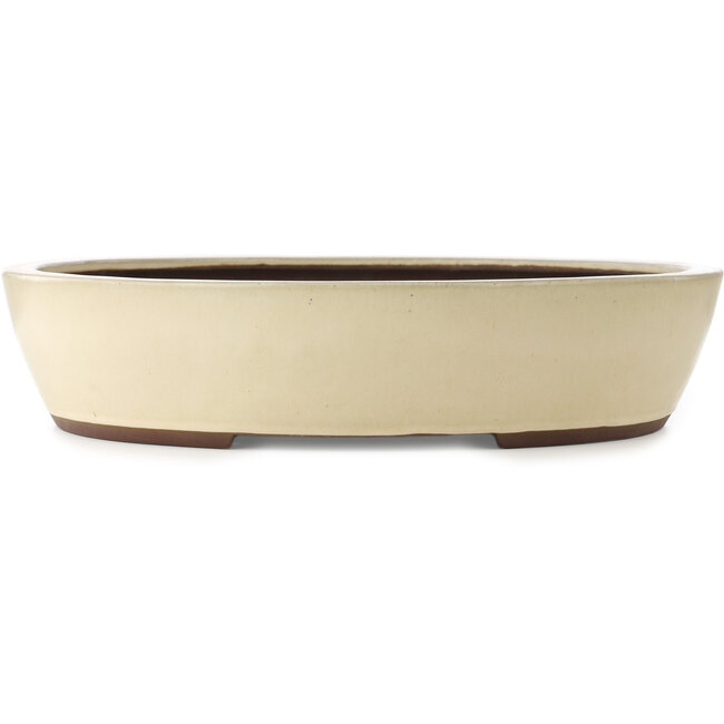 Ovale gebroken witte bonsaipot van Yamaaki - 535 x 460 x 115 mm