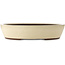 Ovale gebroken witte bonsaipot van Yamaaki - 535 x 460 x 115 mm