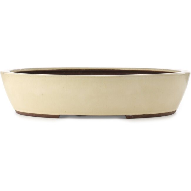 Vaso bonsai ovale bianco sporco di Yamaaki - 535 x 460 x 115 mm