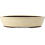 Ovale gebroken witte bonsaipot van Yamaaki - 535 x 460 x 115 mm
