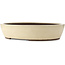 Ovale gebroken witte bonsaipot van Yamaaki - 535 x 460 x 115 mm
