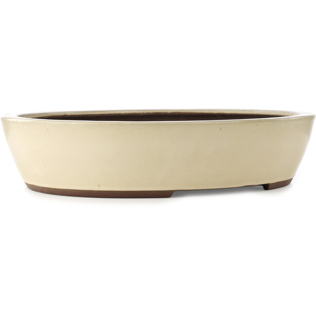 Vaso bonsai ovale bianco sporco di Yamaaki - 535 x 460 x 115 mm