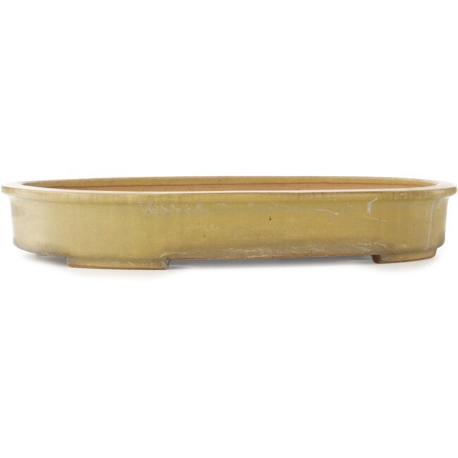 Pot à bonsaï ovale beige de Reiho - 510 x 395 x 75 mm